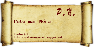 Peterman Nóra névjegykártya