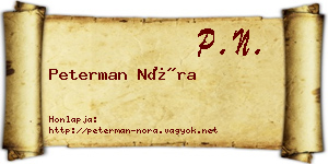 Peterman Nóra névjegykártya