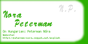 nora peterman business card