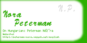 nora peterman business card